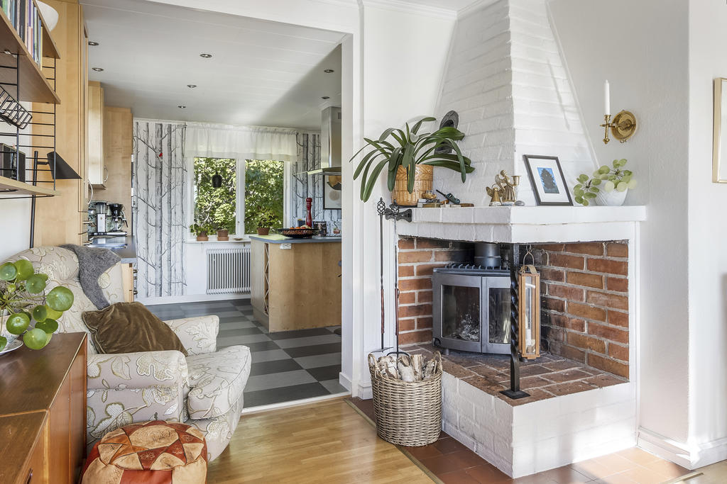 Öppet mellan kök och vardagsrum