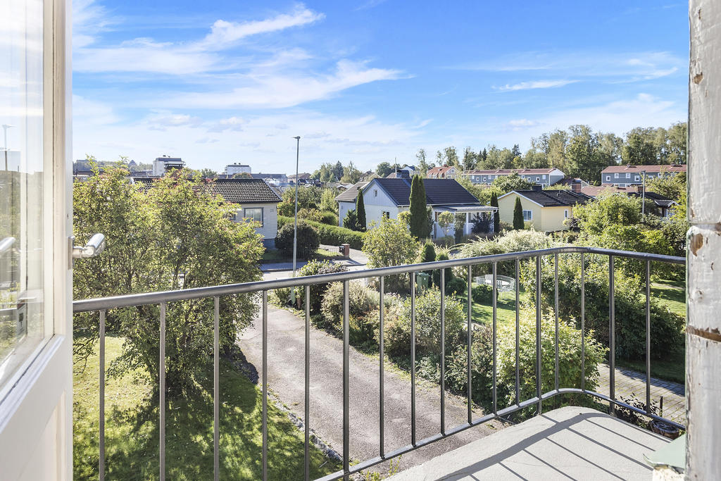 Balkong på framsidan