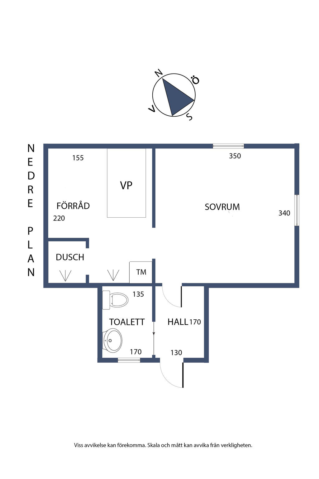 Planlösning, nedreplan