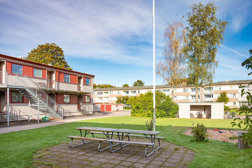 En trivsam innergård där barnen kan leka