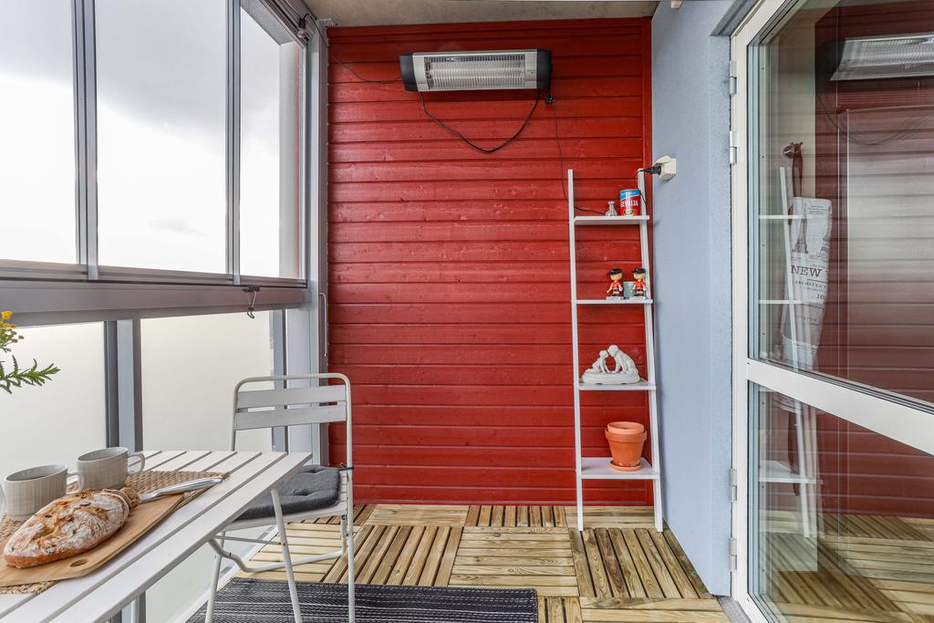 Infravärmare perfekt med den inglasade balkongen