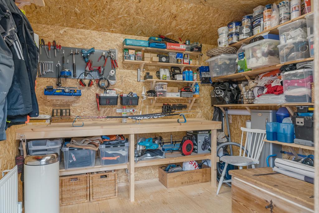 Uppvärmd förrådsdel, perfekt att använda som vallabod under vintertid!