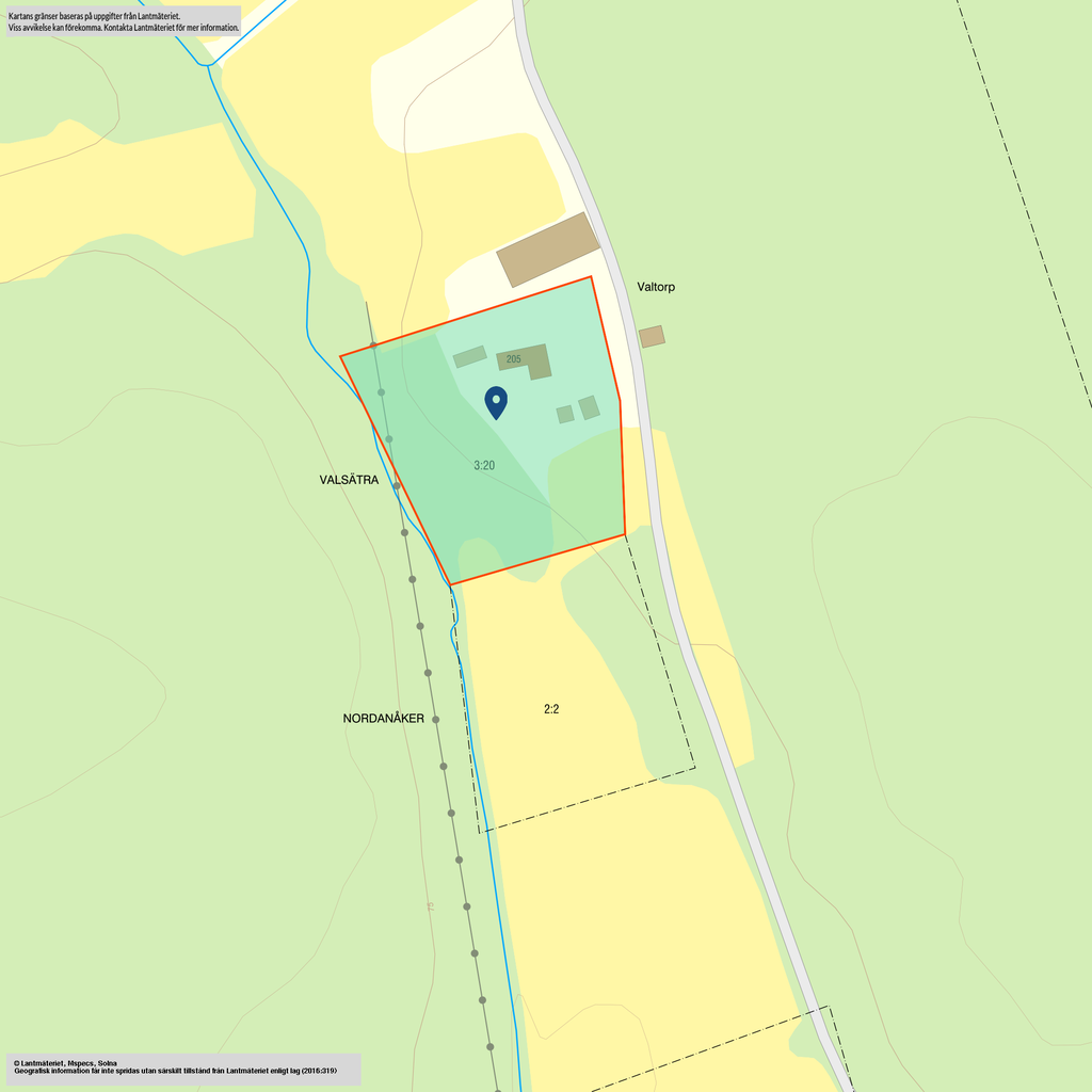 Fastighetskarta SALA VALSÄTRA 3:20