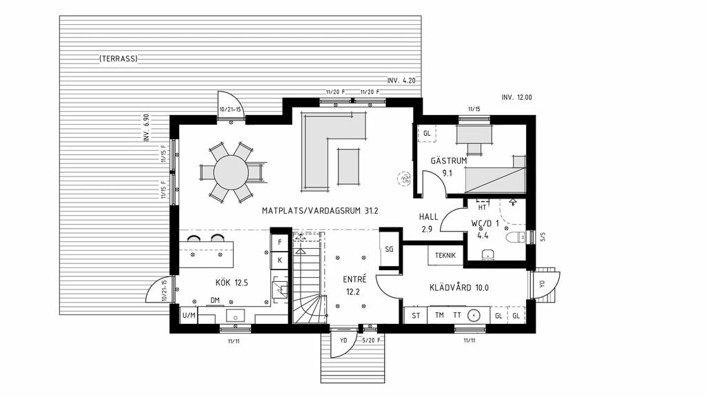 Stella 170 - Planlösning entréplan