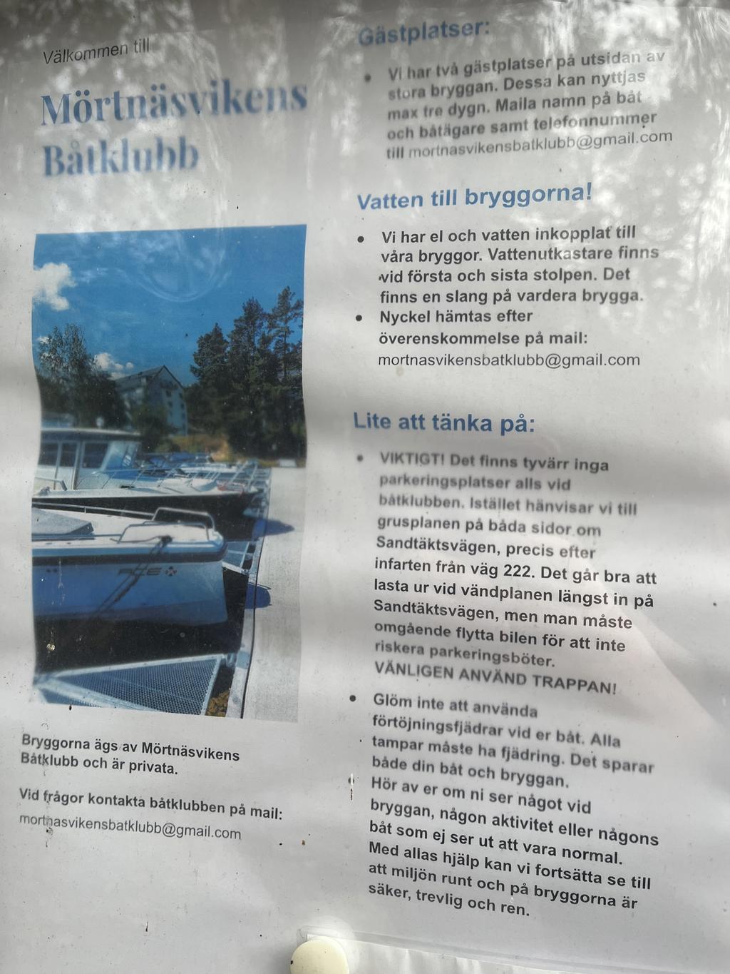 Infoblad Mörtnäsvikens Båtklubb