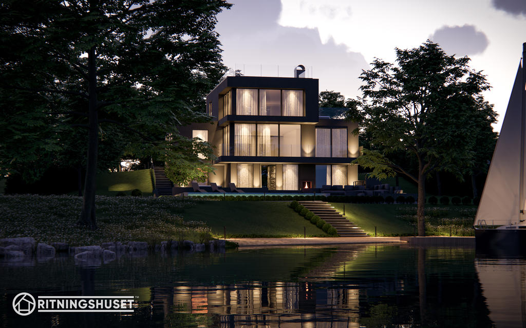 Observera att detta är en exempelbild. Det finns ett förhandsbesked för bygglov men ingen garanti för att ett bygglov exakt enligt detta utförande beviljas