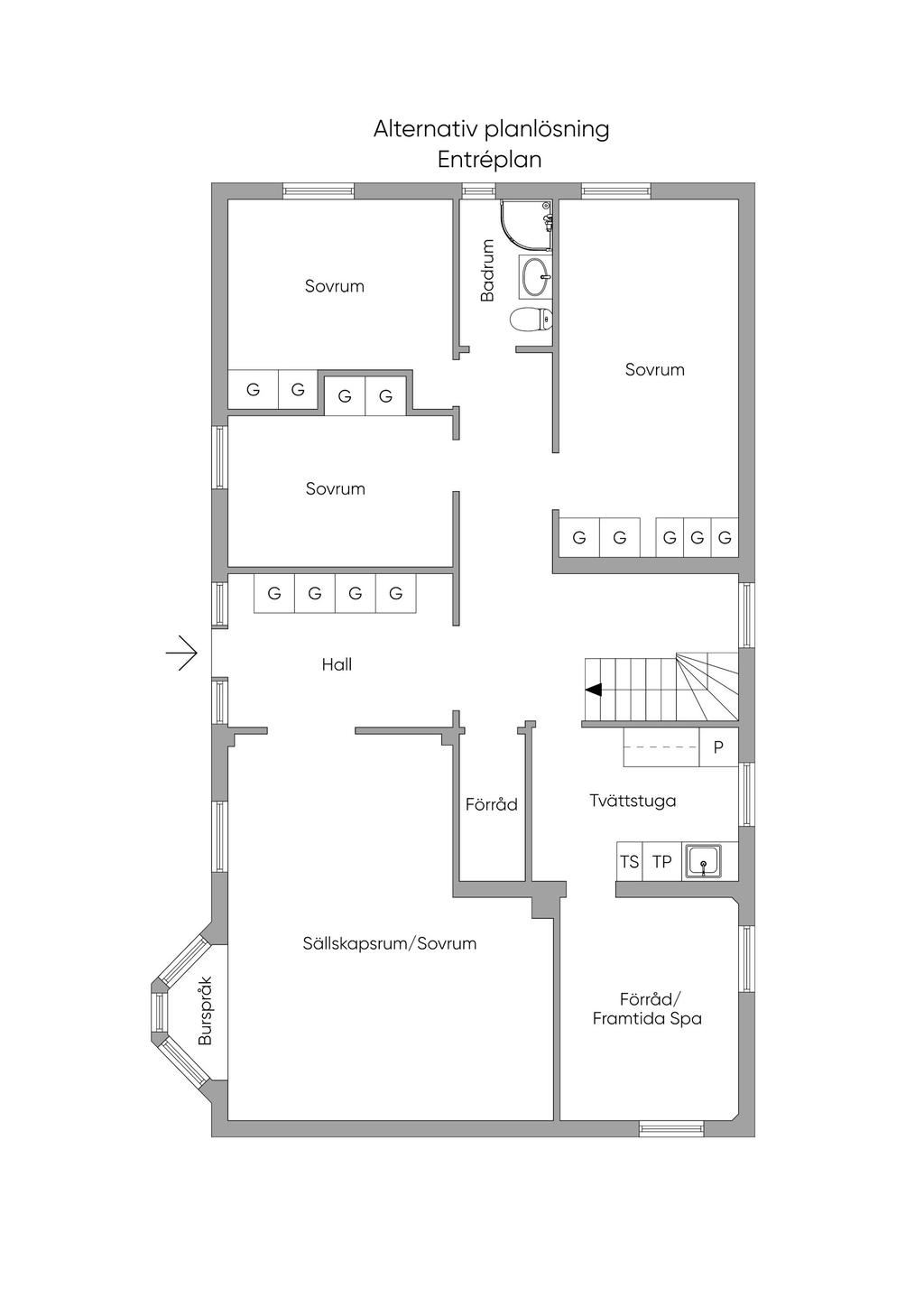 Alternativ Planskiss, Entréplan 2D