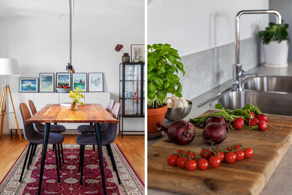 Plats för rymligt matbord.