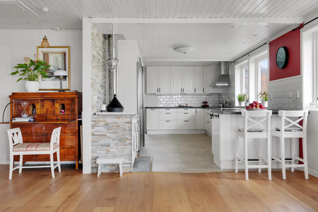 Öppen planlösning till vardagsrummet