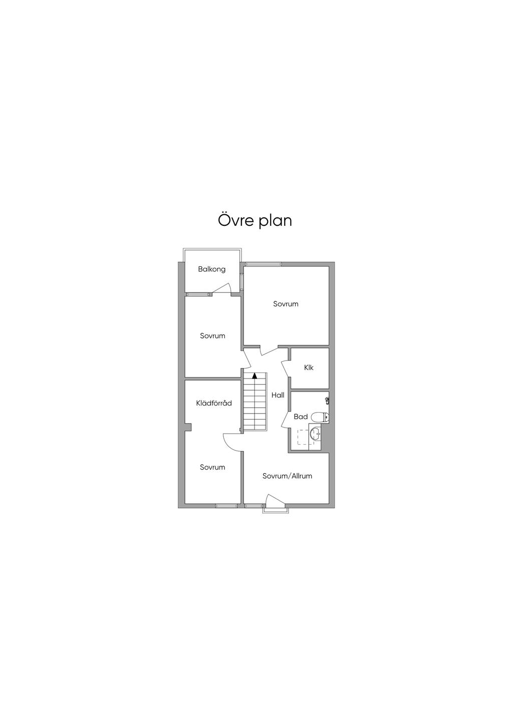 Planlösning Övre plan