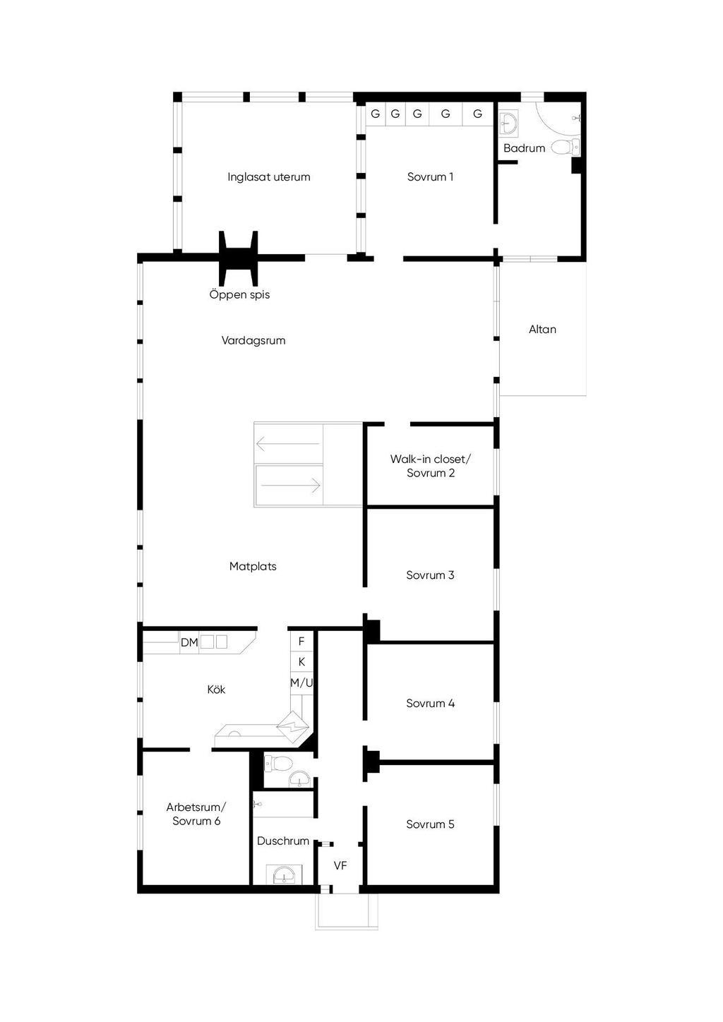 Planlösning ovanvåning