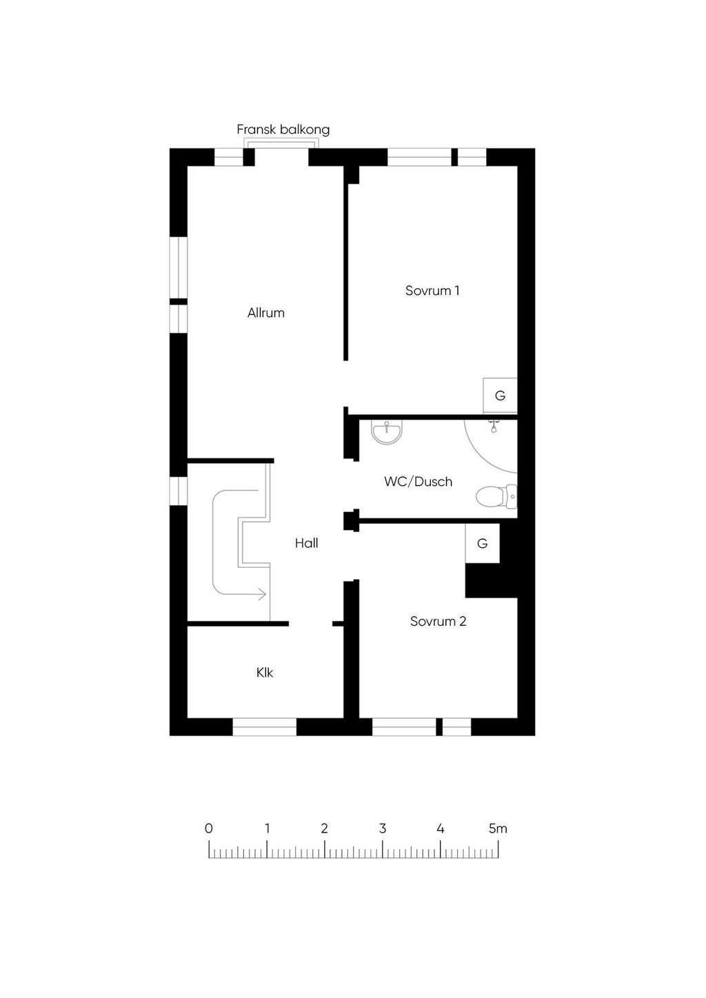 Planlösning ovanvåning 