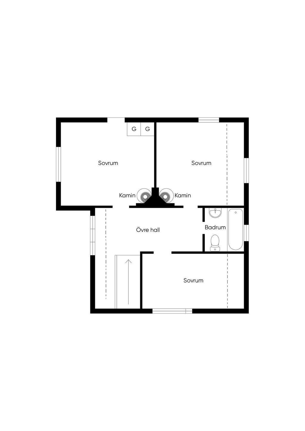 Planlösning övre plan