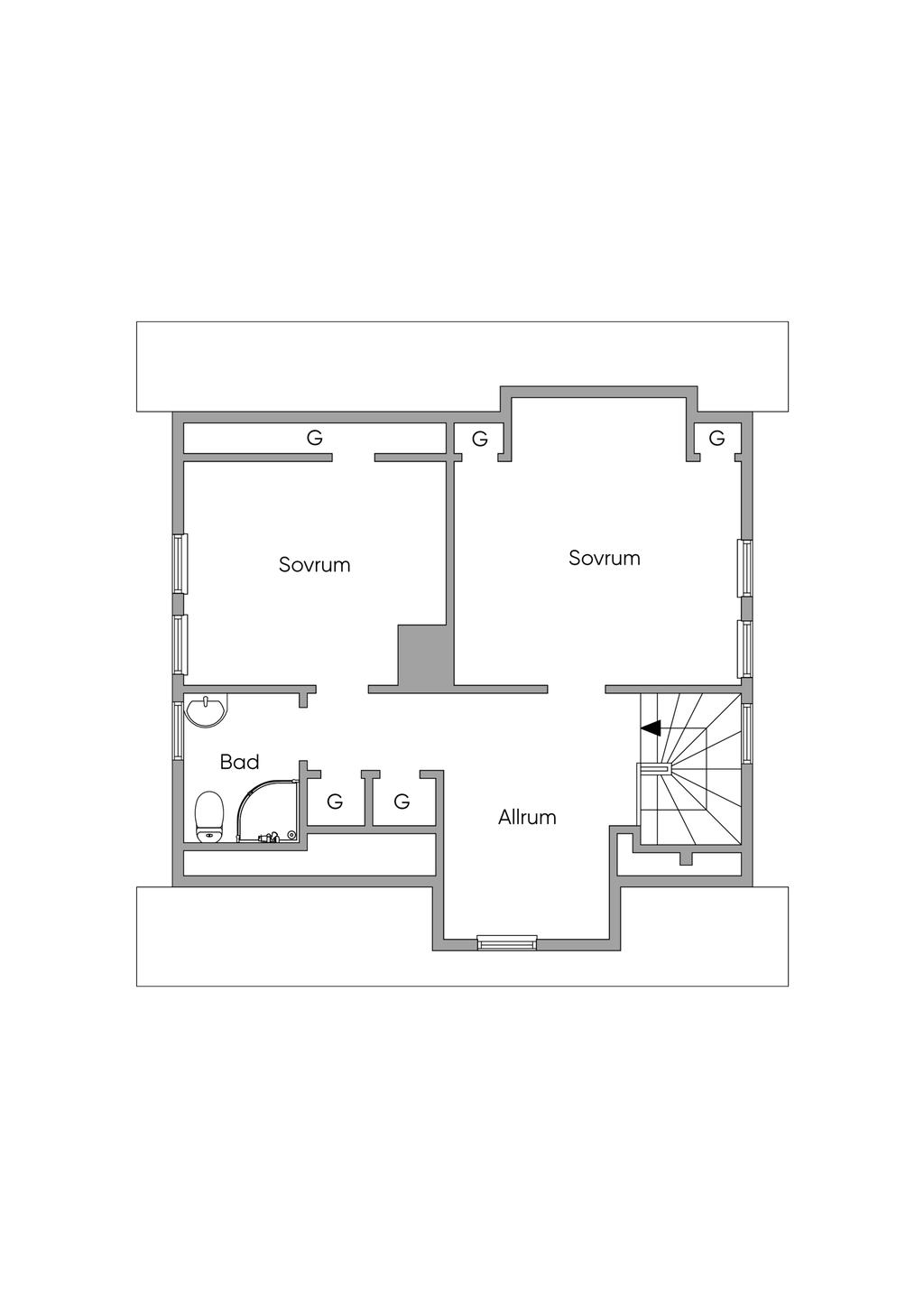 Planlösning övre plan