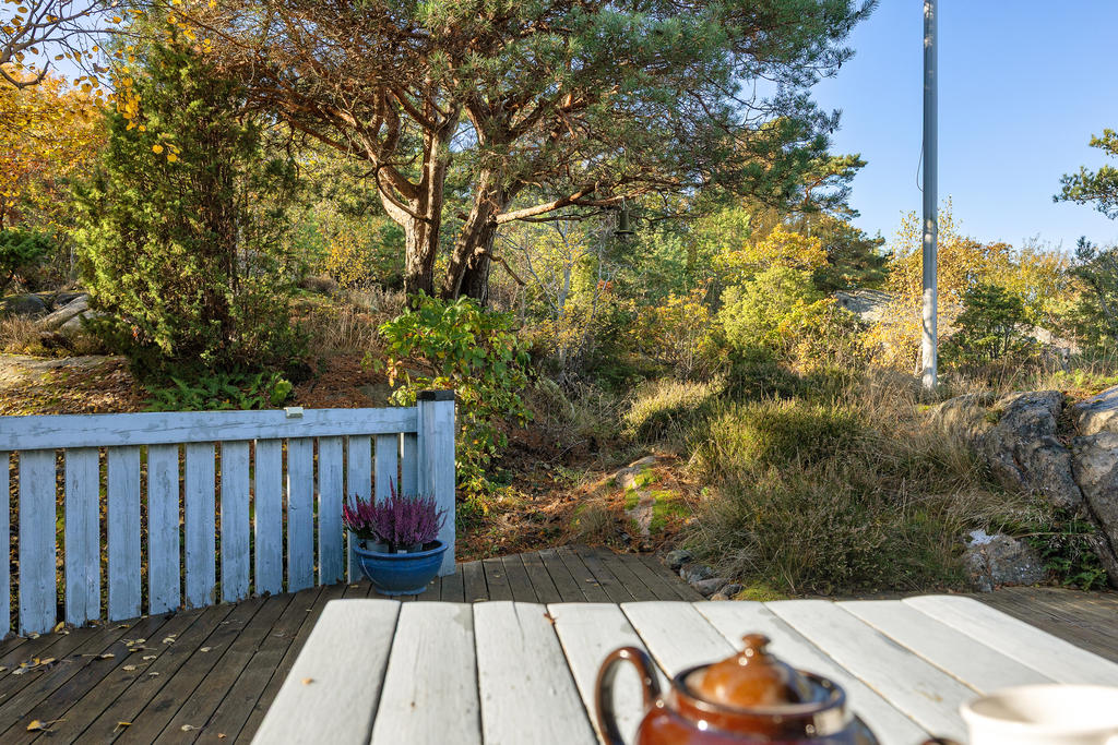 Härlig altan med sydvästläge som vetter mot naturen