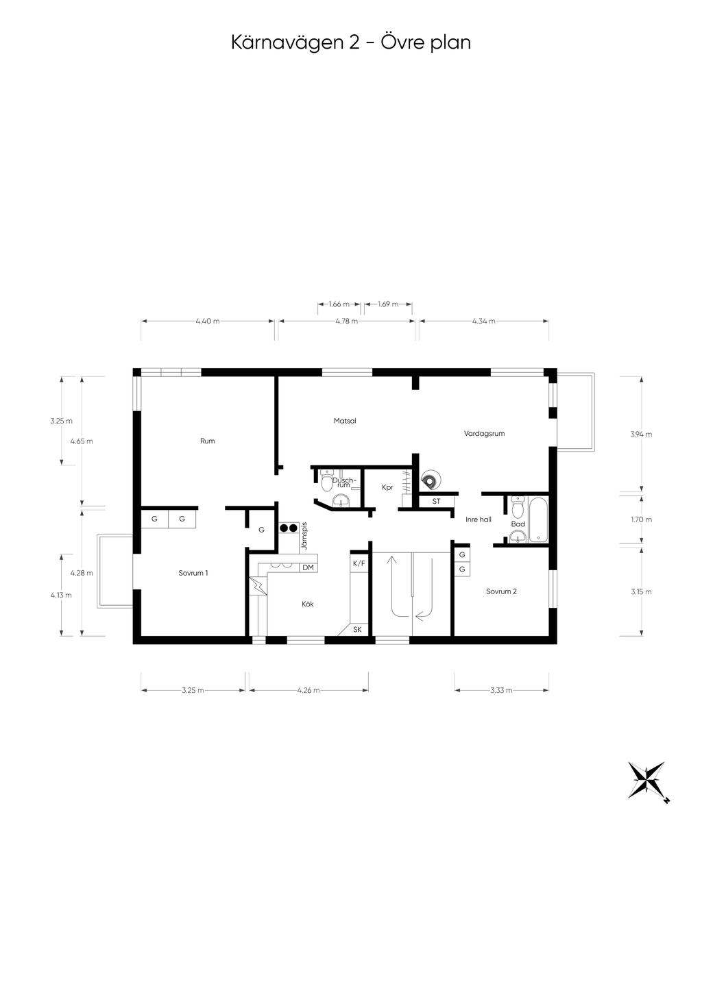 Planritning övervåning