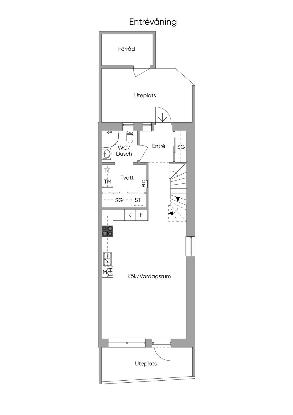 Planlösning entrévåning