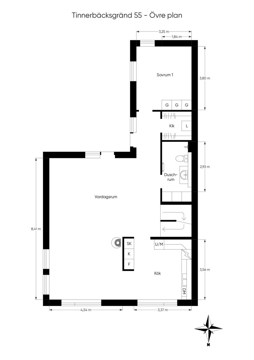 Planritning övre plan