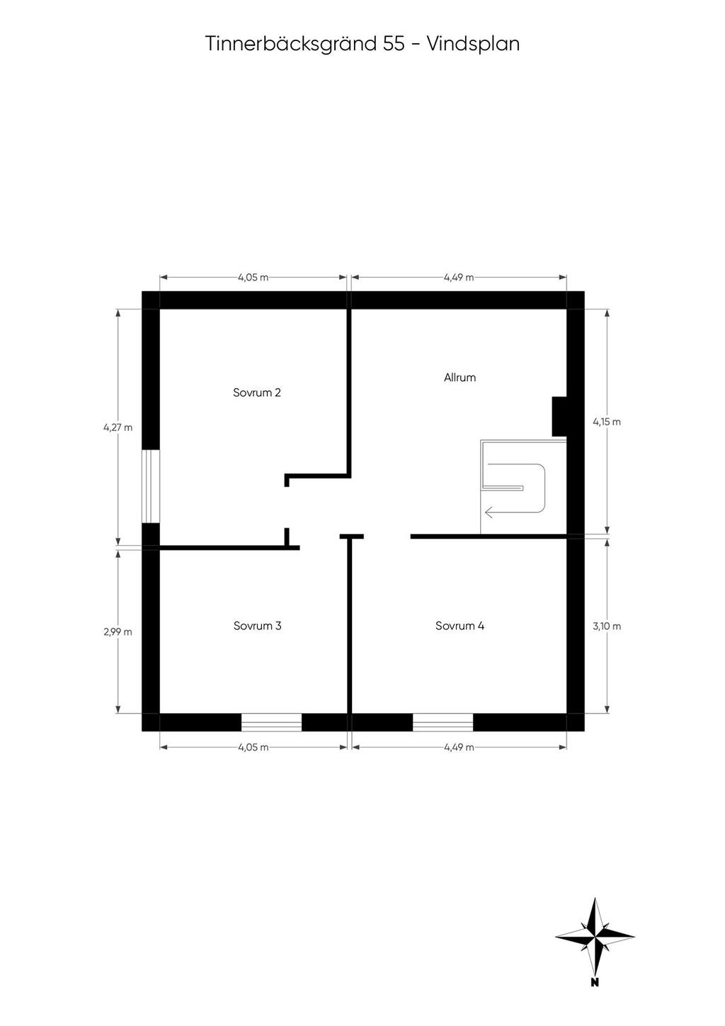 Planritning vindsplan