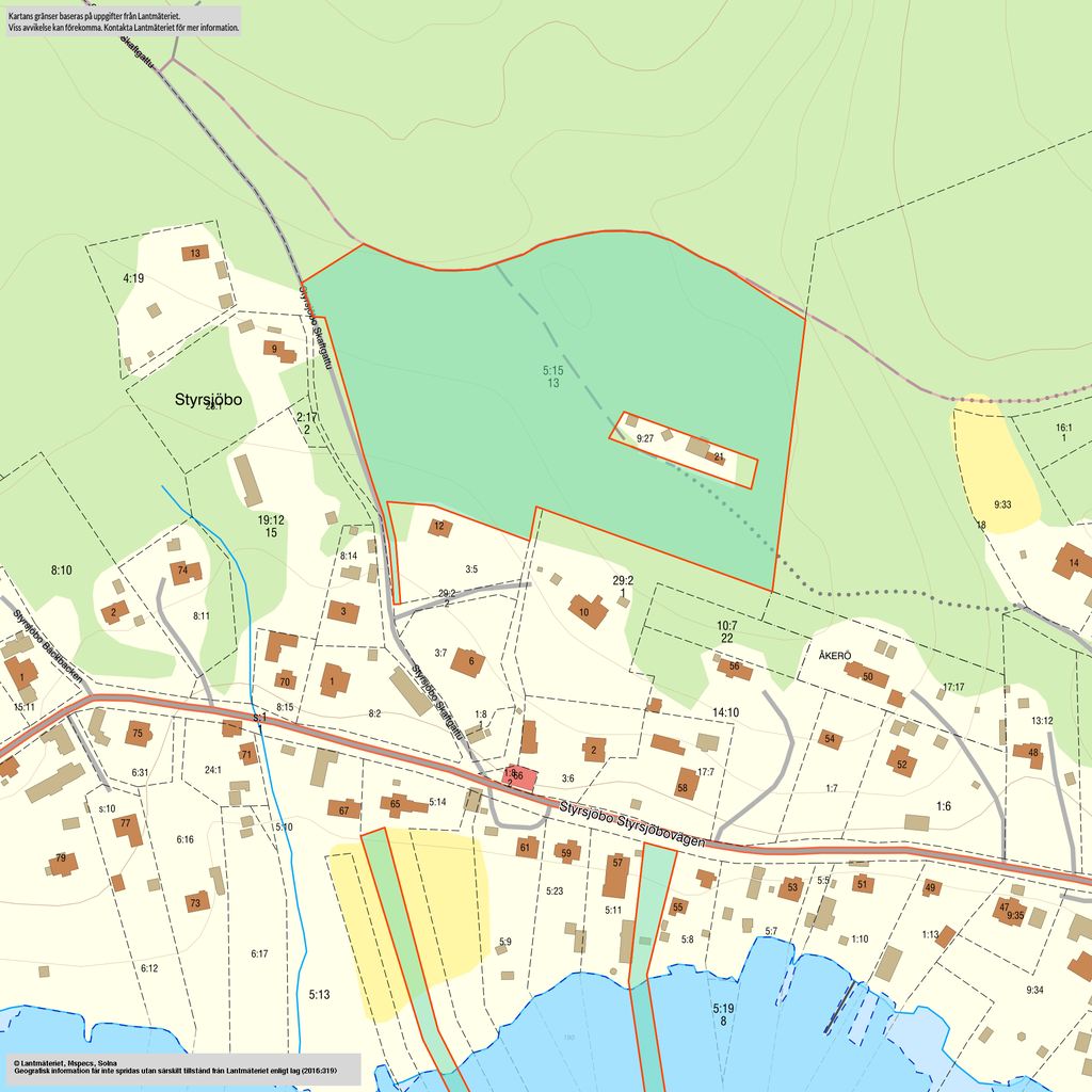 Dom två tomterna ligger belägna i område 3 på stamfastigheten.