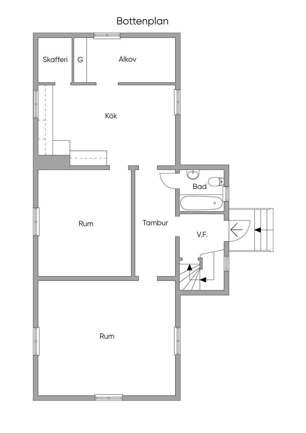Planskiss bottenplan