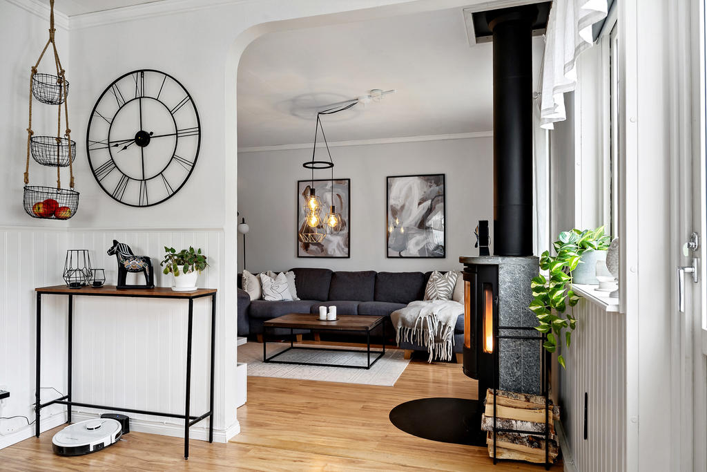 Halvöppen planlösning mot vardagsrum