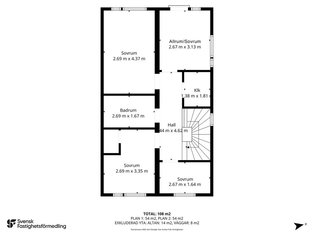 Planlösning övre plan