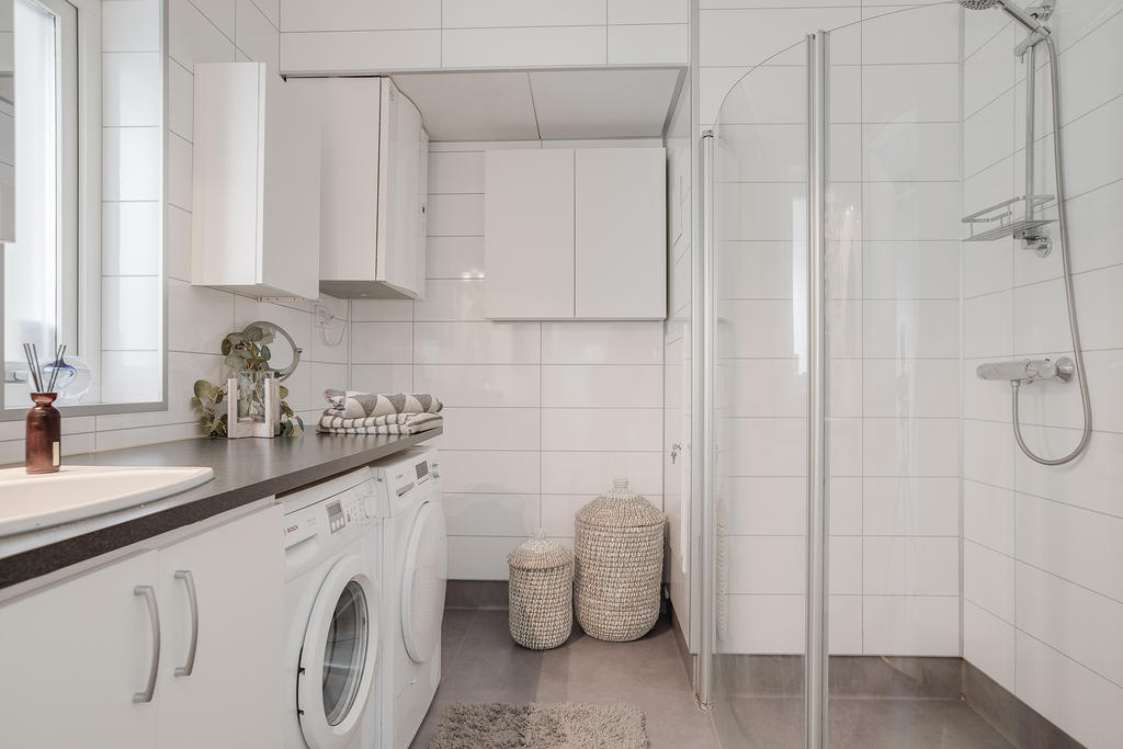 Duschrum med tvätt