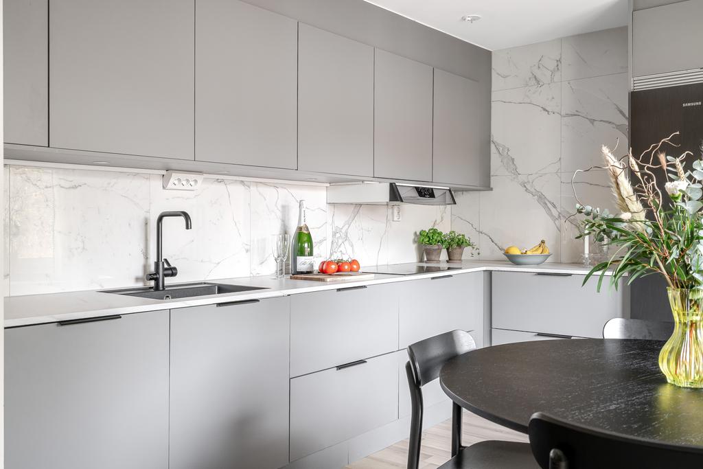 Släta luckor från HTH med integrerad diskmaskin