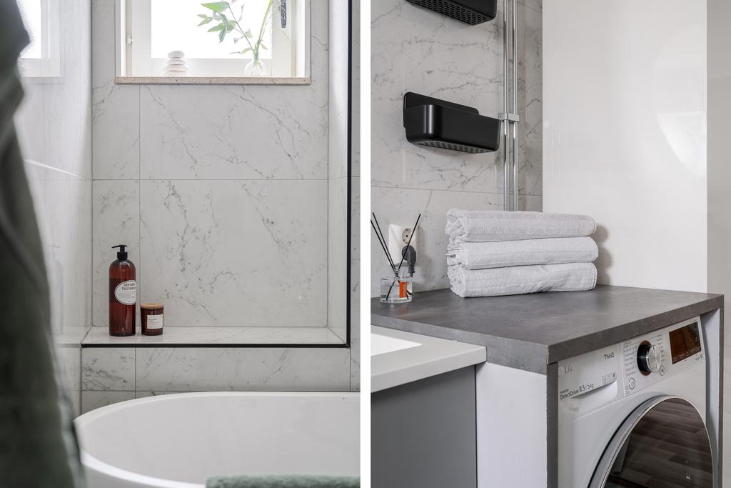 Genomtänkta detaljer - Kombimaskin med plats för tvätthantering