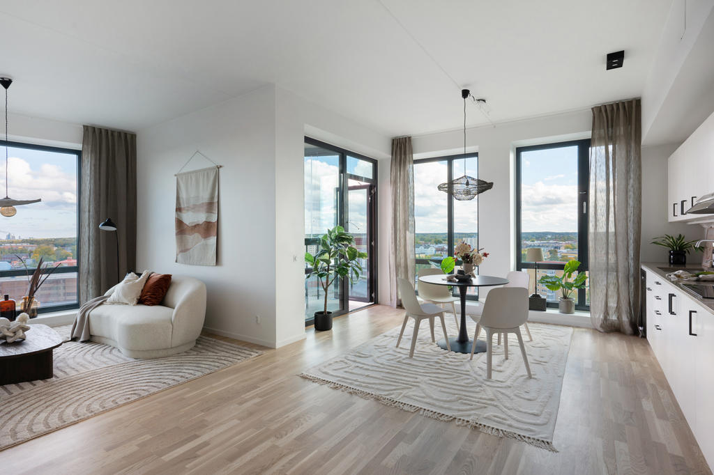 Exempelbild från visningslägenhet i huset, 3:a om 77 kvm.