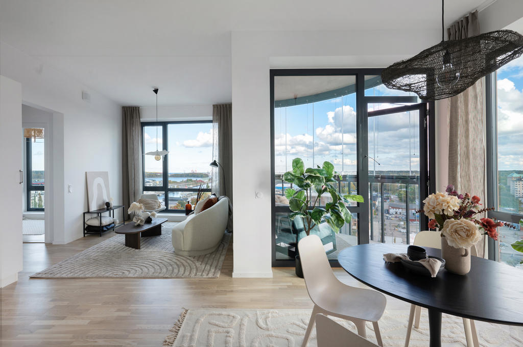 Exempelbild från visningslägenhet i huset, 3:a om 77 kvm.