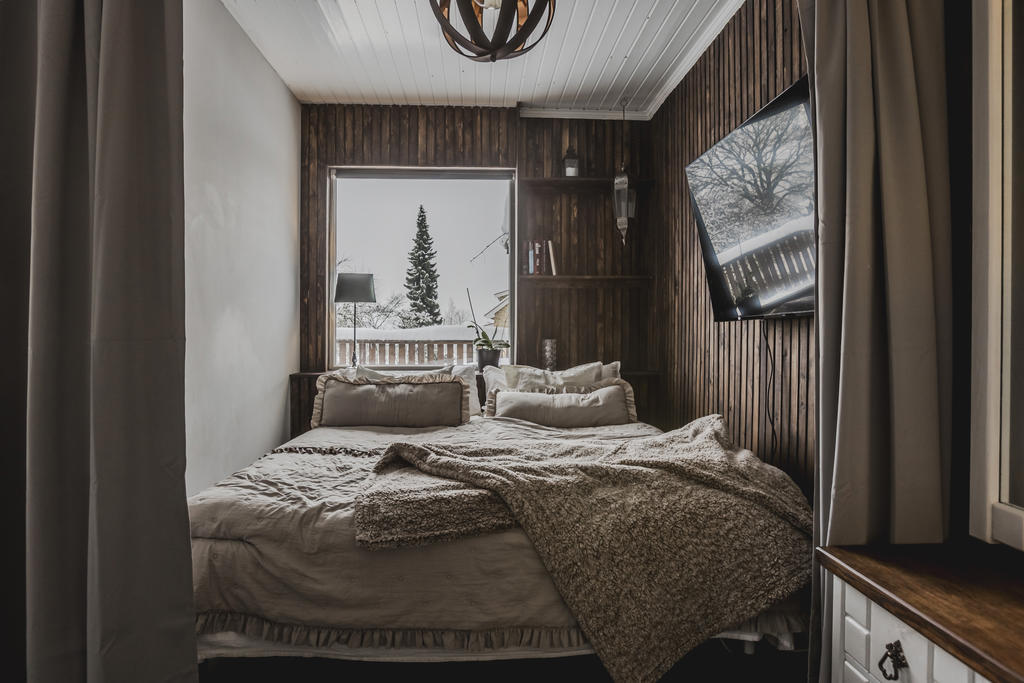 Del av vardagsrum används som sovrum