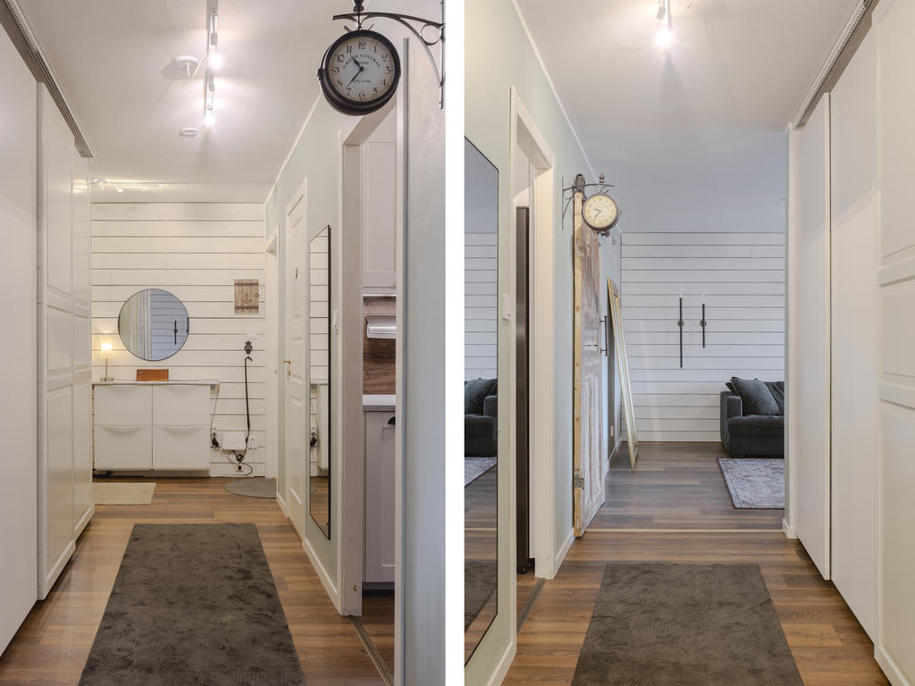 Entréhall in mot vardagsrum