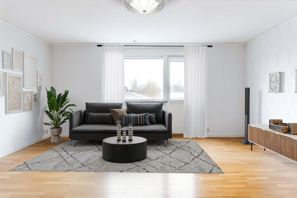 Vardagsrum  - AI genererad möblering