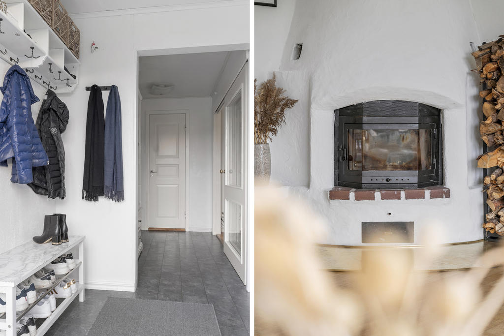 Entréhallen har bra klädförvaring direkt innanför dörren.
Välkommen åter!
