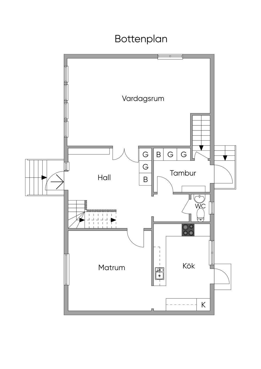 Planlösning - Bottenplan