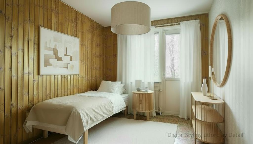 Rummet har inretts genom digital styling.