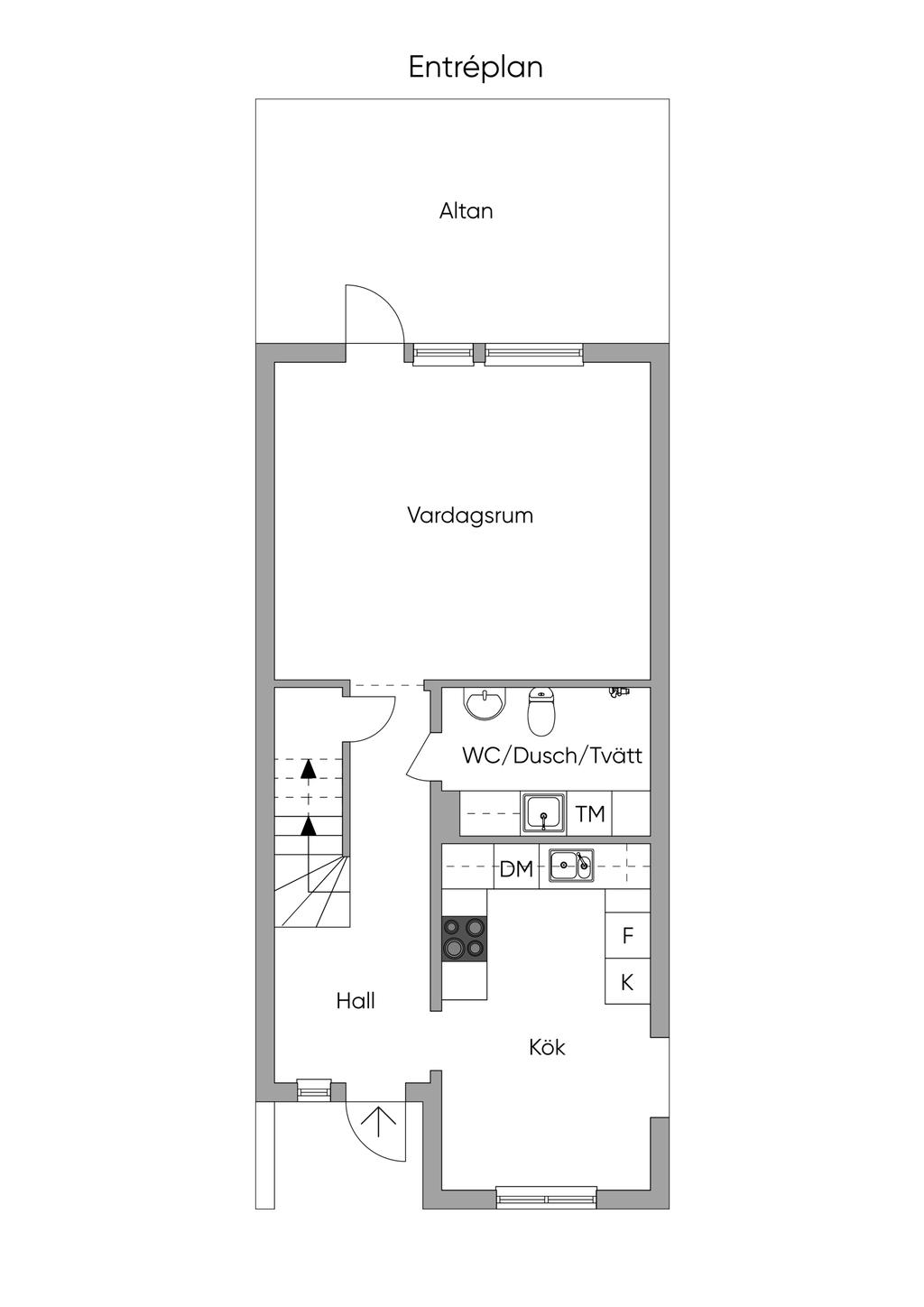Planlösning entréplan. 