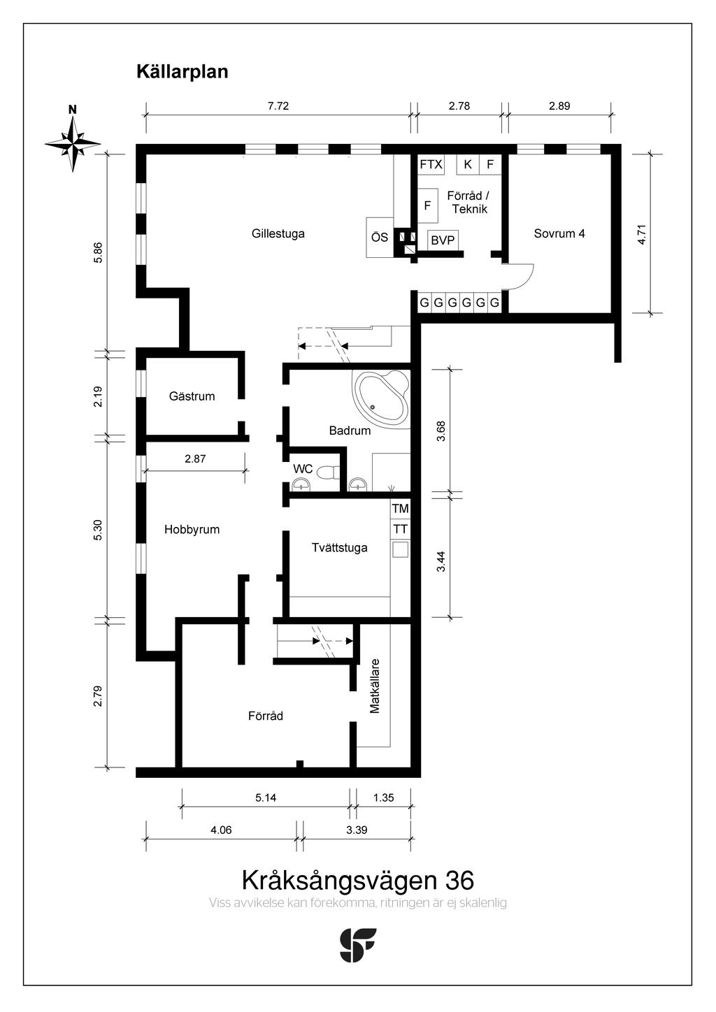 Planritning källarplan