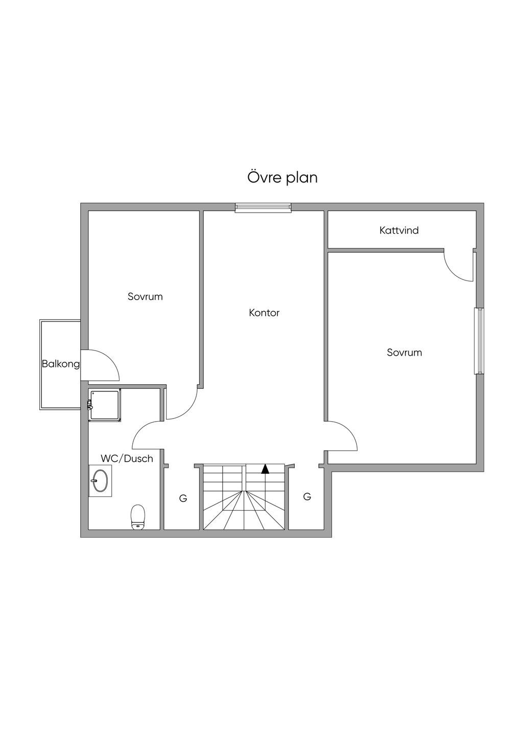 Planritning Övre plan