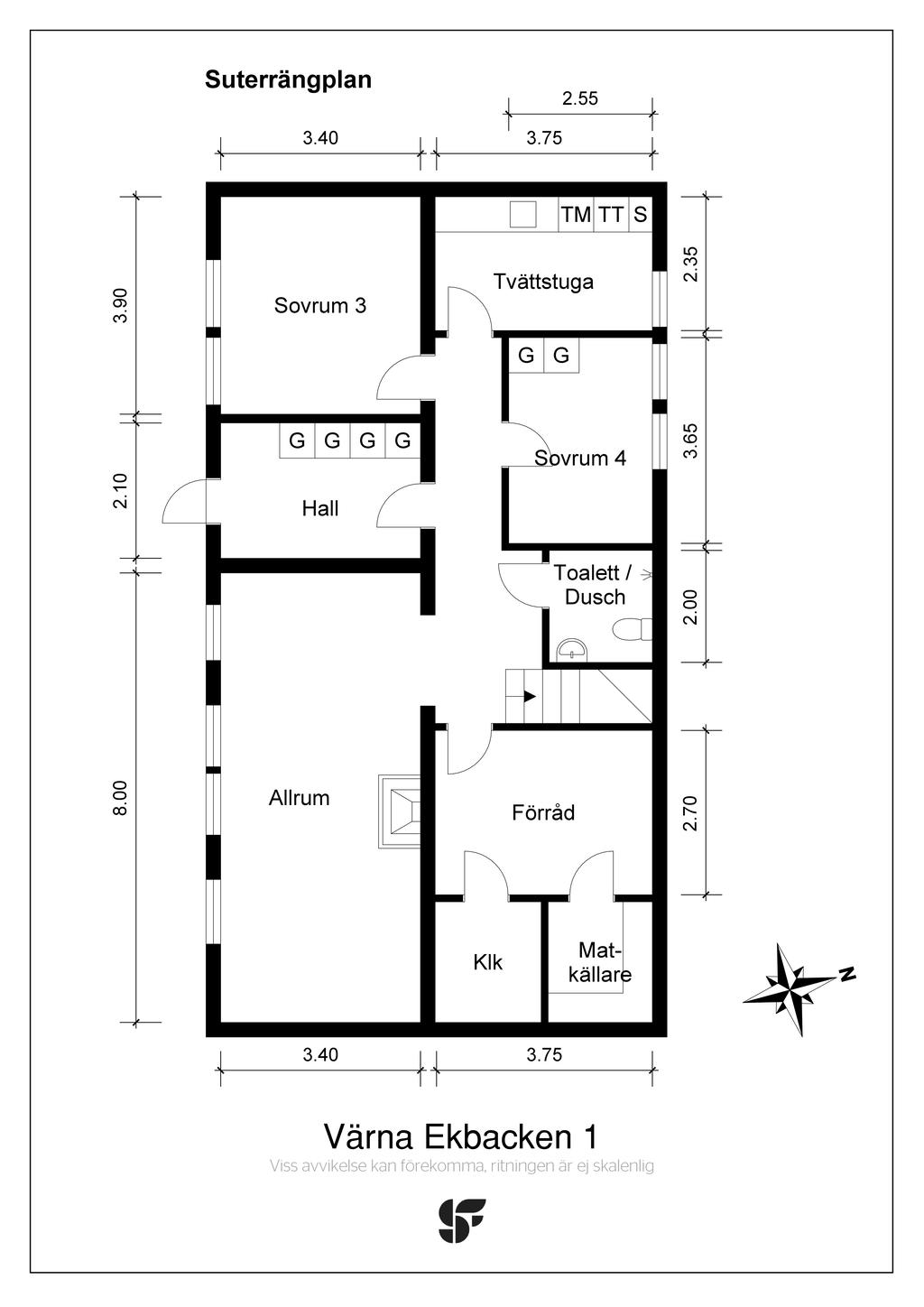 Planritning suterrängplan