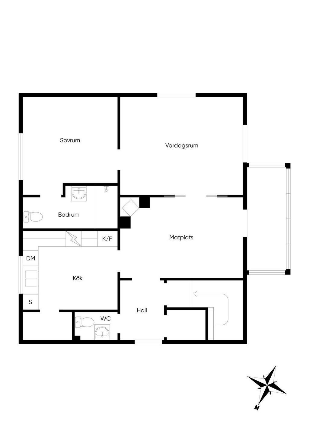 Lägenhet på vån 2