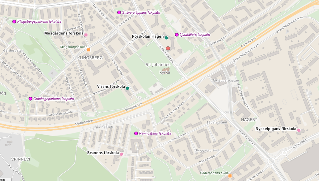 För- & grundskolor. Lekplatser