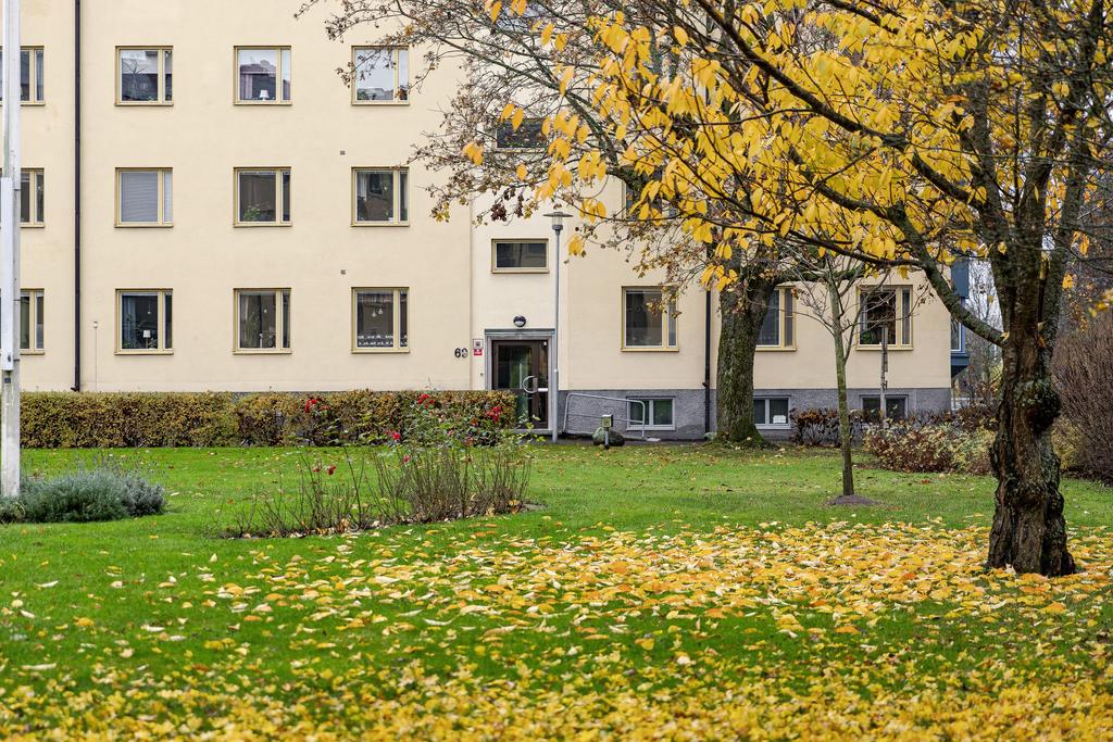 Hagebygatan 69. Ramp utanför entré och rakt in till hissen