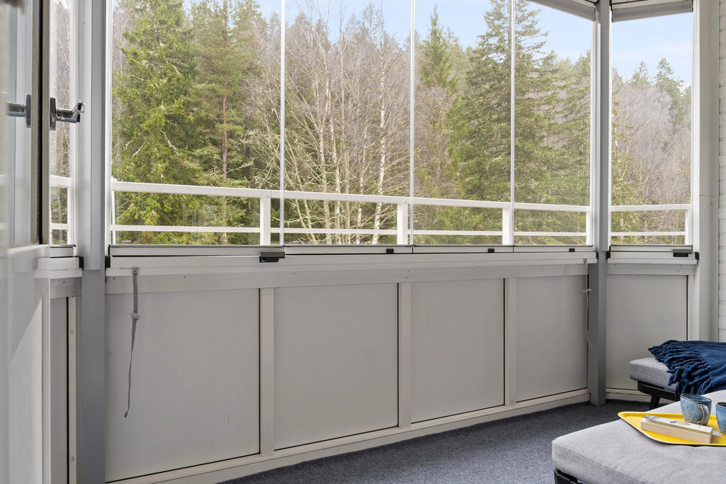 Inglasad balkong i soligt söderläge 