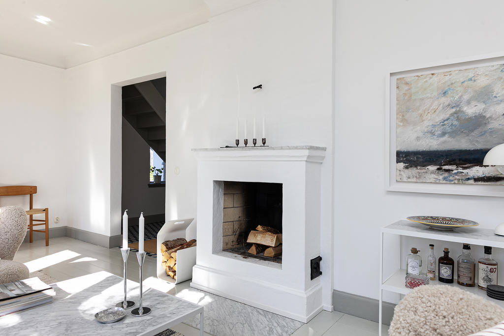 Öppen spis även här