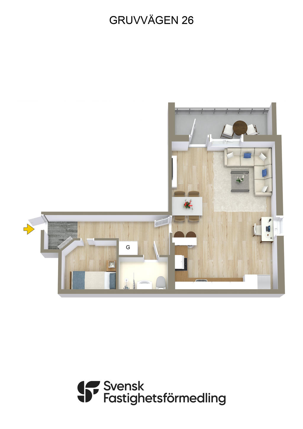 Möblerad planlösning