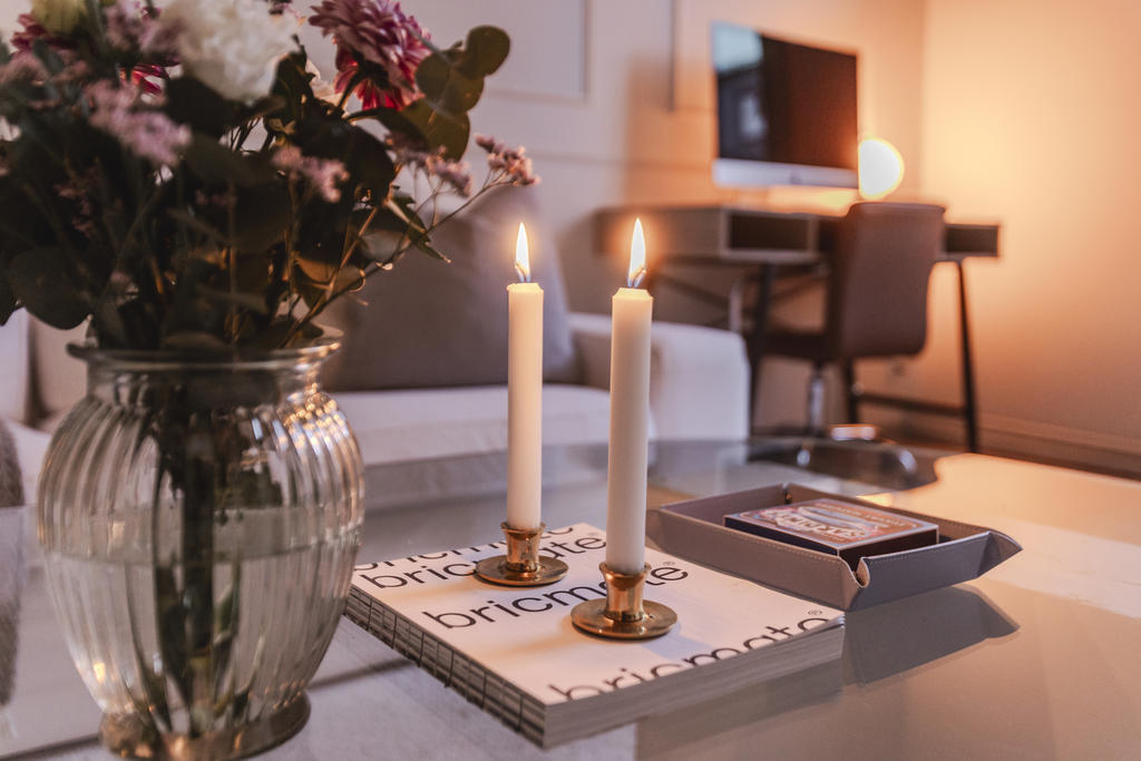 Skymningsbild vardagsrum