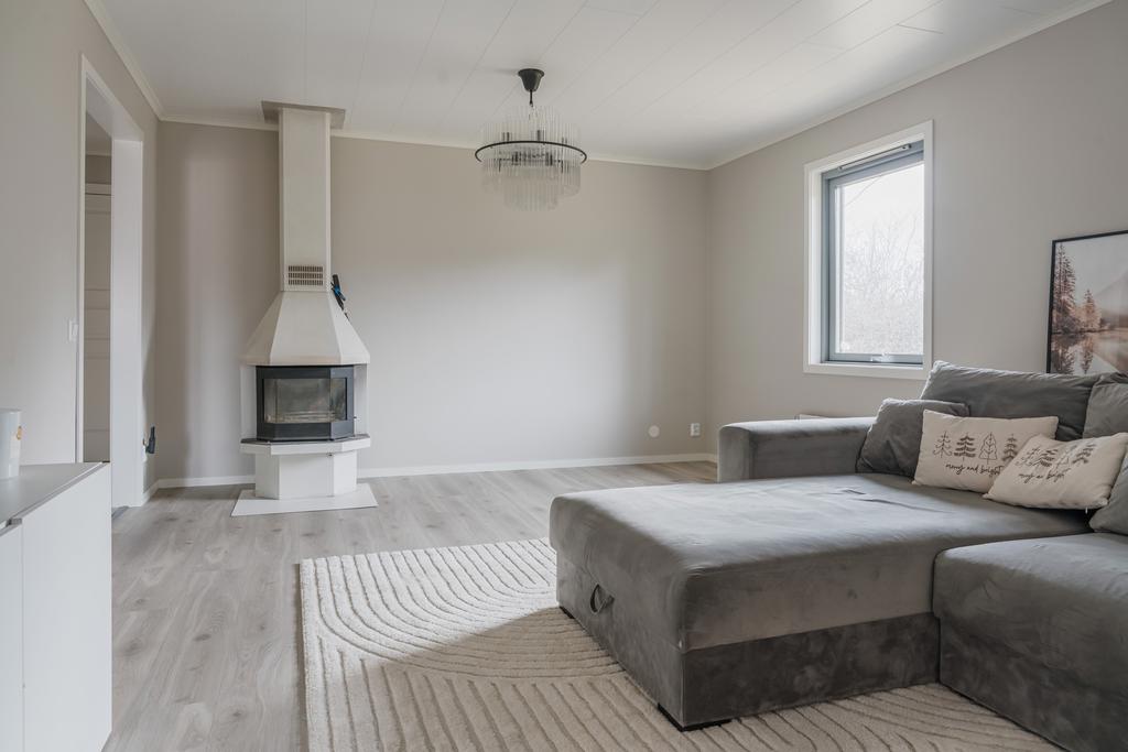 Vardagsrum med kamin